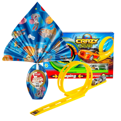 OVO INFANTIL AO LEITE 100G COM PISTA LOOPING
